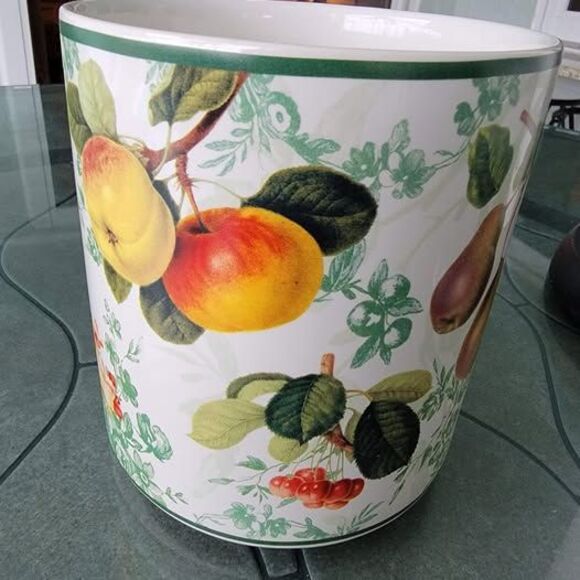 Certified International 6" x 5.5" Ceramic Cache Pot- Fruit Design by P. Gladding - Picture 2 of 4